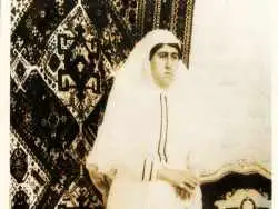 عکس؛ سفر در زمان؛ «نورالسلطنه دختر مظفرالدین شاه در کنار همسرش»؛ دهه 1290