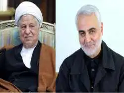 عکس؛ سفر به تاریخ؛ چهرۀ خندان «هاشمی رفسنجانی» و «سردار سلیمانی» در چادر عشایر در کرمان؛ سال 1375