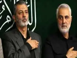 عکس؛ سفر به تاریخ؛ «امیر موسوی، فرماندۀ جدید ستاد کل» در مراسم ترحیم پدر «سردار سلیمانی»؛ سال 96