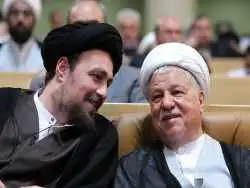 عکس؛ سفر به تاریخ؛ گریۀ «سید حسن خمینی» در کنار پیکر «هاشمی رفسنجانی»؛ سال 95