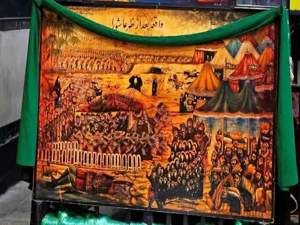 عکس؛ تابلوی تاریخی در تکیه حصاربوعلی