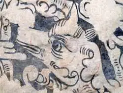 نقاشی های 450 ساله از زیر گچ های قدیمی یک عمارت تاریخی بیرون آمدند