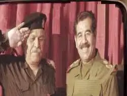 عکس؛ سفر زمان؛ «صدام حسین» (سریال طوبی) در آغوش رضا عطاران در جشنواره فجر