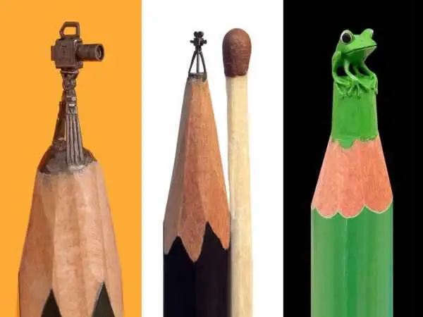 تصاویر؛ خلاقیت استثنایی هنرمندی که روی «نوک مداد» مجسمه می سازد